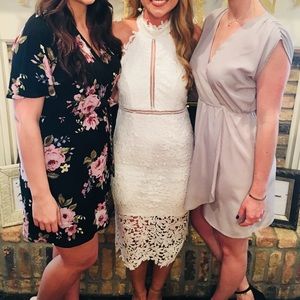 Karlie White midi lace dress